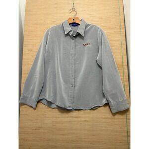 Turfer Sport LSU Tigers Button Up Shirt Gray Long Sleeve Women‎